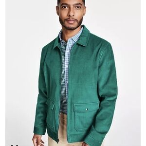 Club Room Mens Green Corduroy Full Zip Shirt Jacket XL
